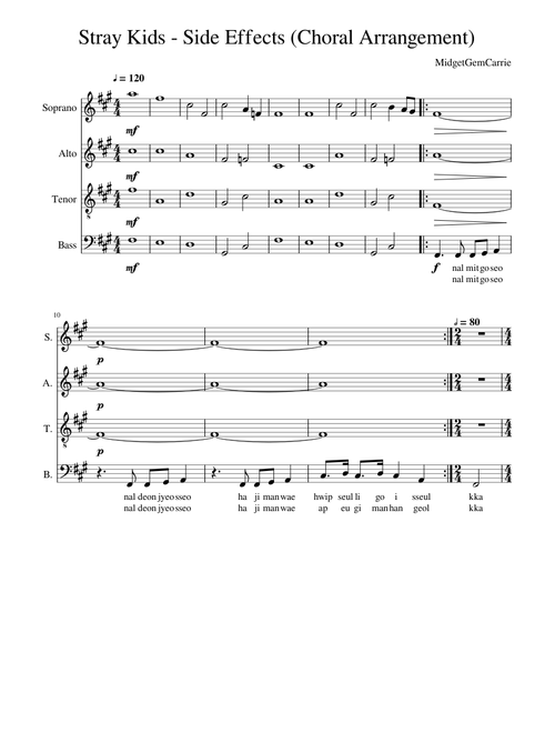 Stray Kids - Side Effects - Choral Arrangement