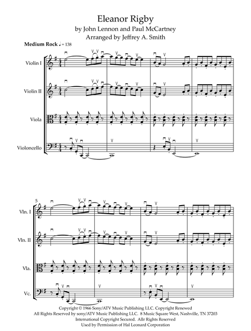 Eleanor Rigby (Arr. Jeffrey A. Smith) - The Beatles, David Cook (String Quartet)