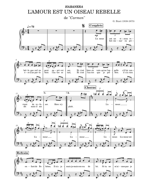 Habanera  – Georges Bizet (easy)