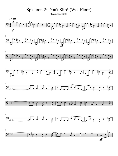 Splatoon 2: Don't Slip (Wet Floor) - Trombone Solo