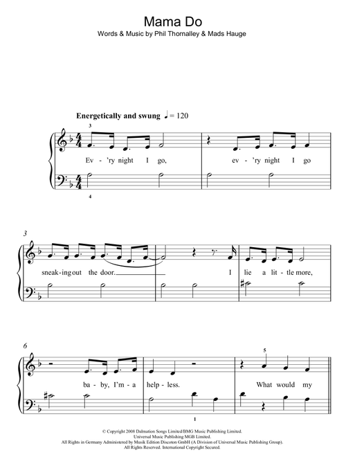 Mama Do - Pixie Lott (Easy Piano)