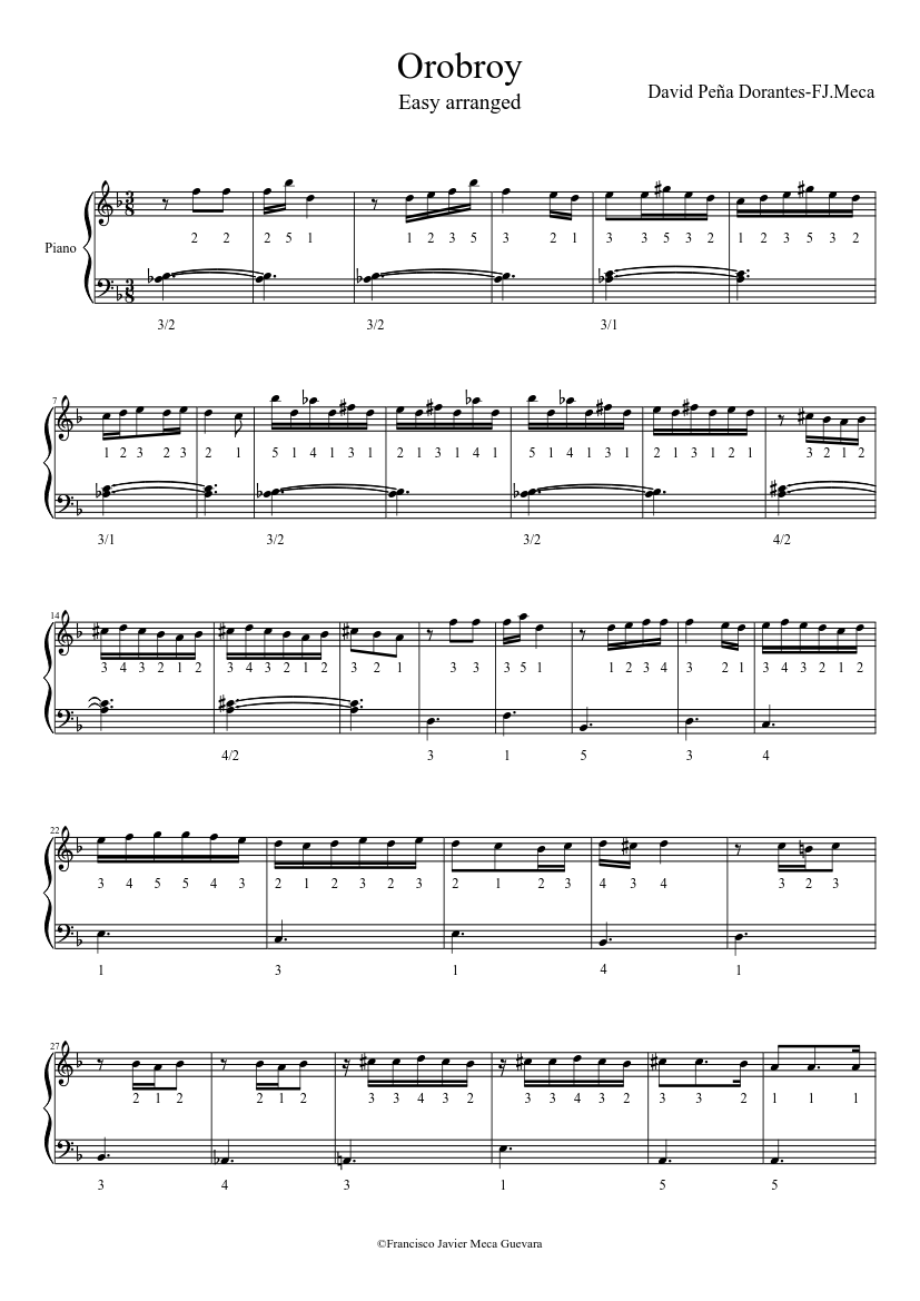 solamente Atlas Ser Orobroy- Easy arranged Sheet music for Piano (Solo) | Musescore.com