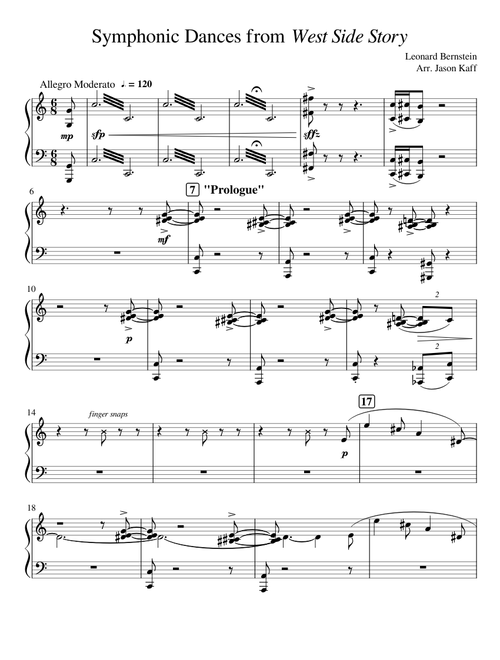 Symphonic Dances from West Side Story - Piano Solo
