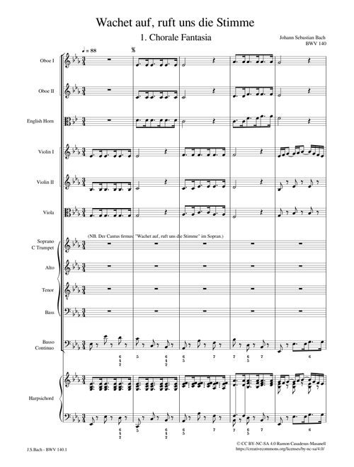 Wachet auf, ruft uns die Stimme, BWV 140 – Johann Sebastian Bach Wachet auf, ruft uns die Stimme, BWV 140 / Mvt. 1 – Johann Sebastian Bach BWV 140.1