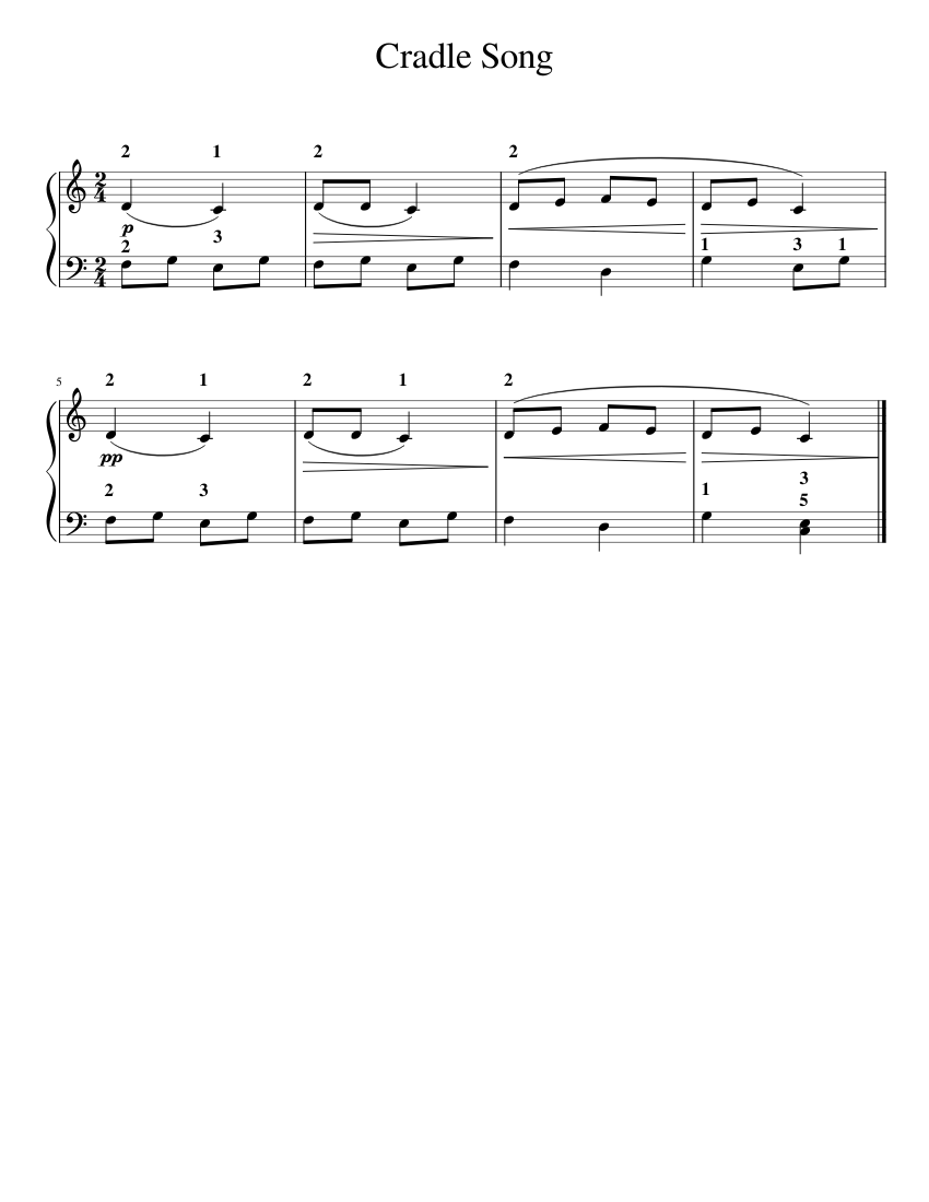 Cradle_Song Sheet music for Piano (Solo)