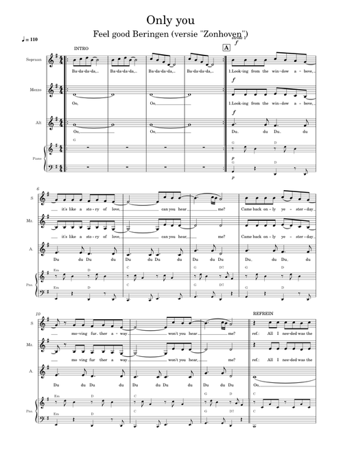 Only you – Flying pickets _Tutti+piano versie Z