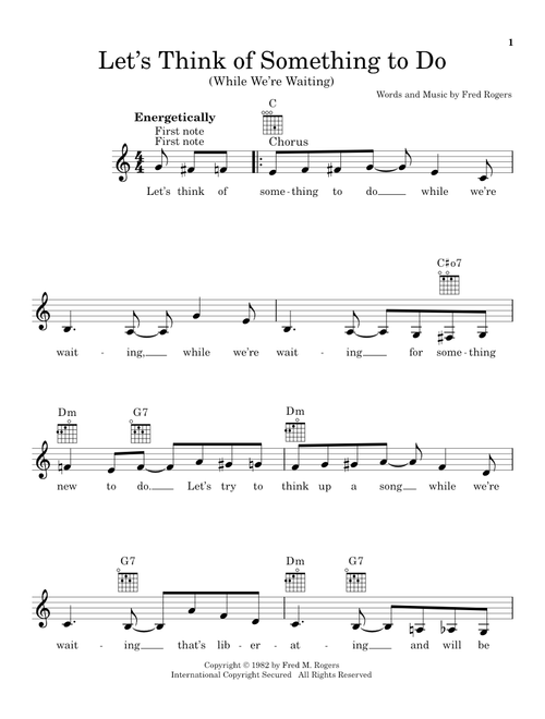 Let's Think Of Something To Do (While We're Waiting) (from Mister Rogers' Neighborhood) - Fred Rogers (Ukulele)