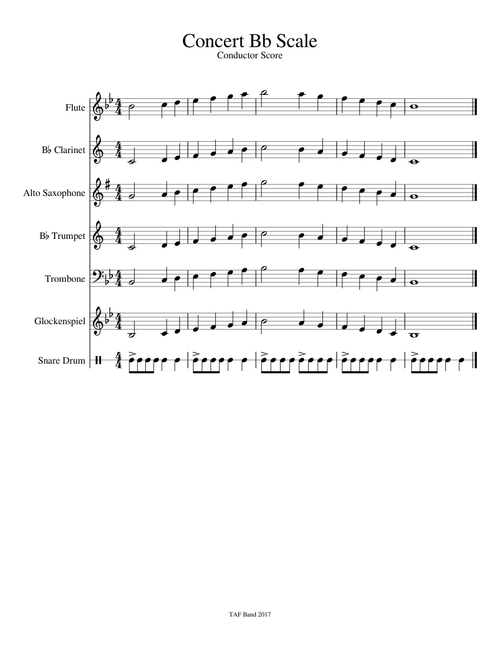 Concert Bb Scale Conductor Score