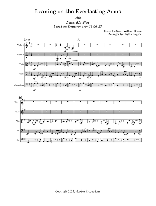 Leaning on the Everlasting Arms / Pass Me Not - String Orchestra (Arr. Phyllis Hopper) - Elisha Hoffman William Doane (Orchestra)