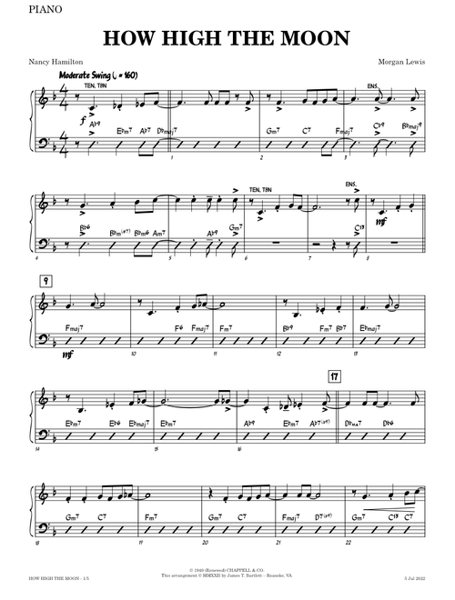 How High the Moon [Jazz combo]