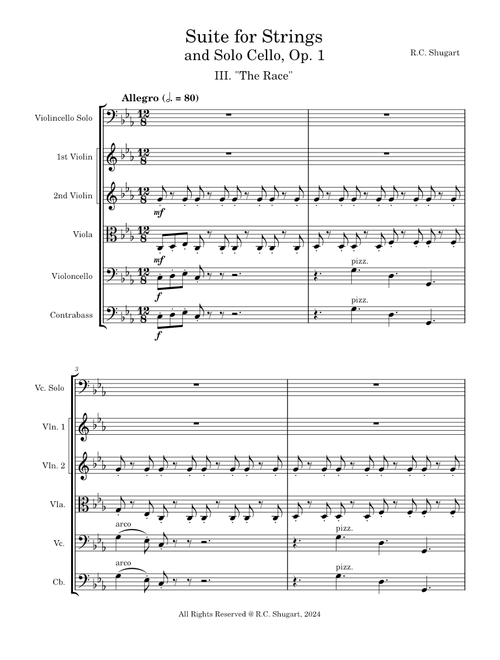 Serenade for Strings and Solo Cello Op. 1, III. "The Race"