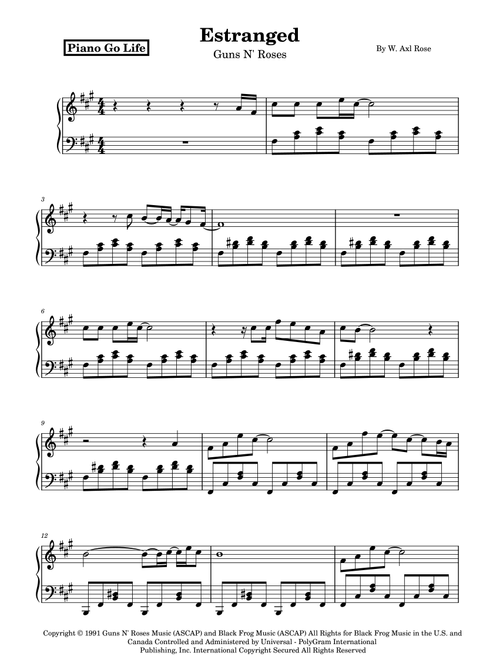 Estranged (Arr. Piano Go Life) - Guns N' Roses (Piano Solo)