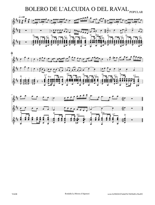 BOLERO DE L'ALCUDIA – Popular Valencià