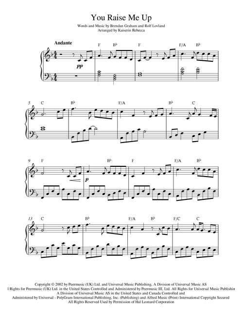 You Raise Me Up (Arr. Kaiserin Rebecca) - Josh Groban & The African Children's Choir (Piano Solo)