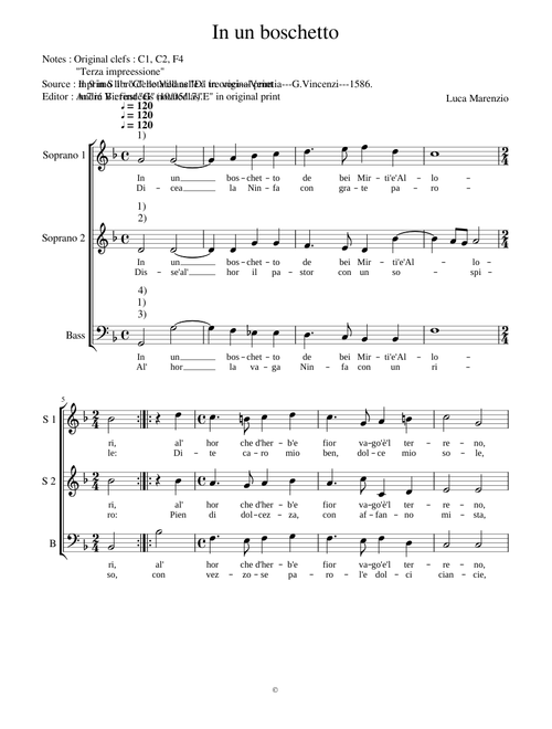 In un boschetto - Luca Marenzio