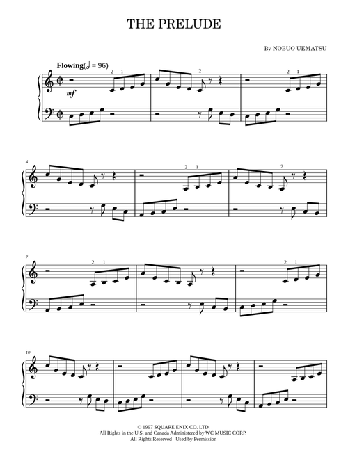 The Prelude - Nobuo Uematsu (Easy Piano)