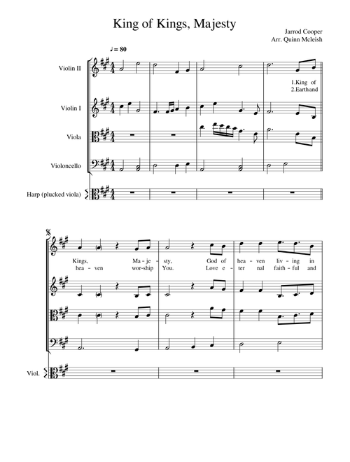 King of Kings, Majesty (for string quartet)