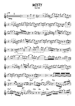 バーニーケッセル　楽譜 バーニーケッセル 楽譜 Misty-Erroll Garner/arr Barney Kessel