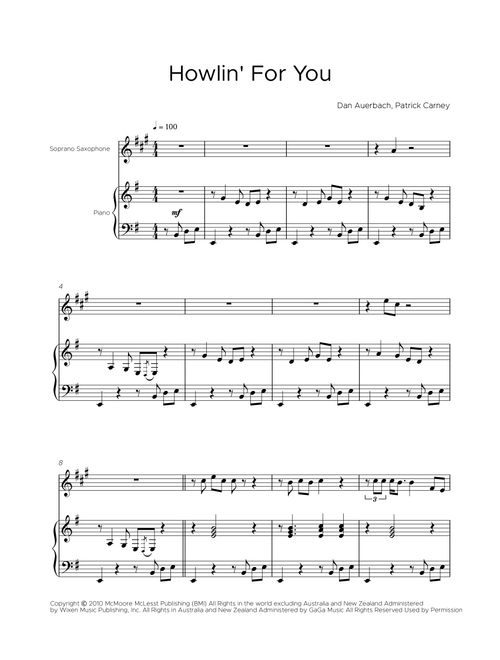 Howlin' For You (Arr. Bisdre Santos) - The Black Keys (Soprano Sax and Piano)