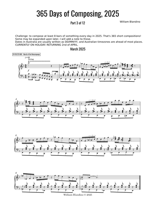 365 Days of Composing, March 2025 - Challenge