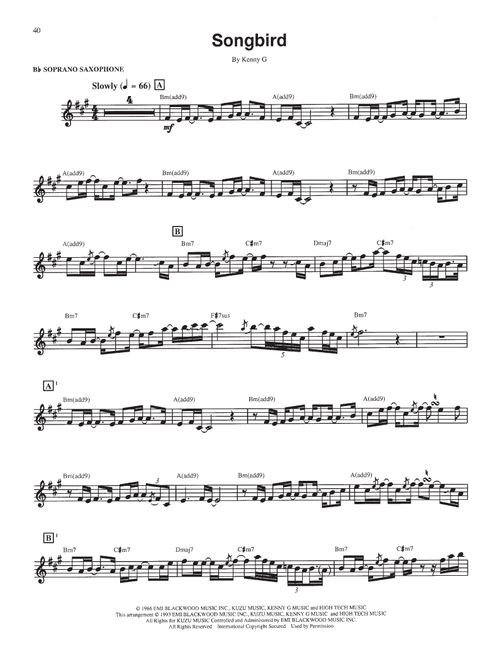 Songbird - Kenny G (Soprano Sax Transcription)