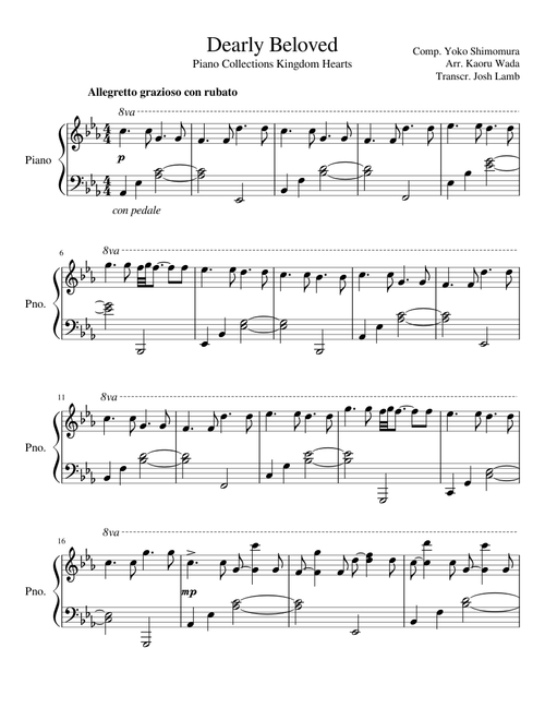 Dearly Beloved (Piano Collections Kingdom Hearts)