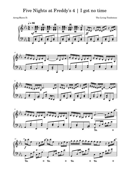 I Got No Time (Arr. Marco D.) - Miatriss (Piano Solo)