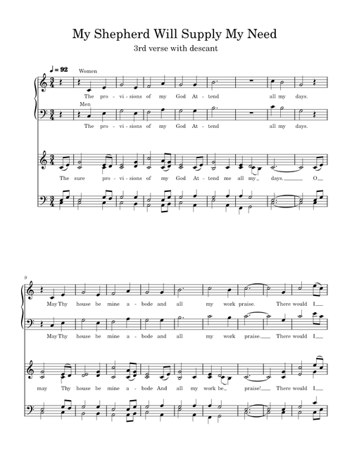 My shepherd will supply my need – Isaac Watts