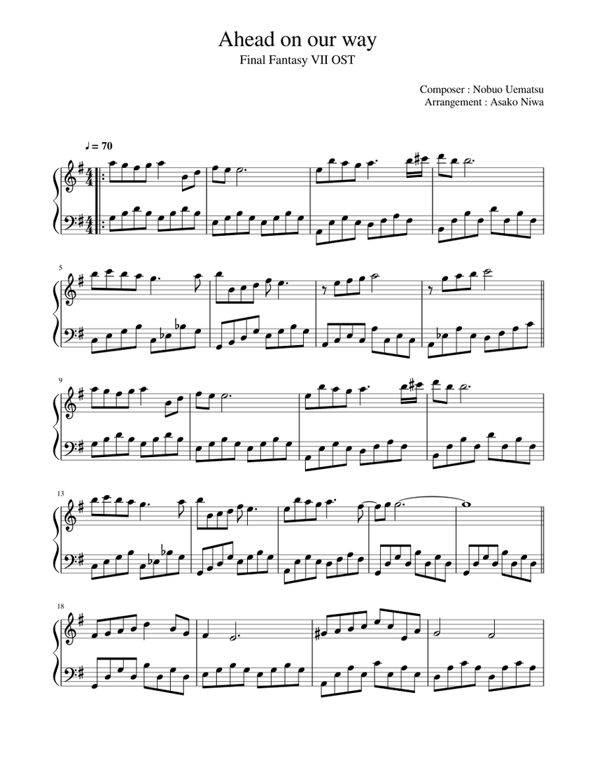 Final Fantasy VII (FFVII) OST - Ahead On Our Way - Nobuo