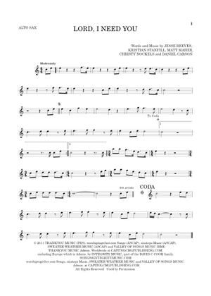 Lord I Need You - Jesse Reeves Sheet Music with Chords for Piano (Piano ...