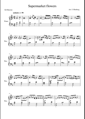 Supermarket flowers Sheet Music for Piano (Piano Duo) | MuseScore.com