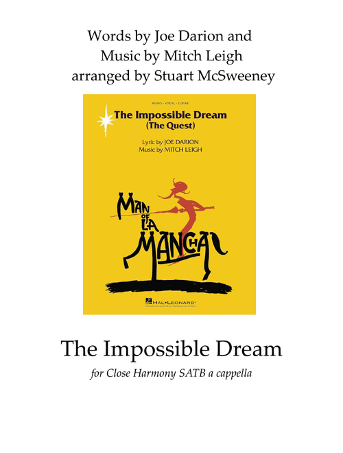 The Impossible Dream (The Quest) (Arr. Stuart McSweeney) - Man Of La Mancha (Choral, SATB)