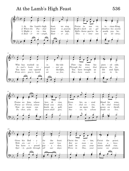 At the Lamb's High Feast We Sing – Misc Traditional At the Lamb's High Feast We Sing