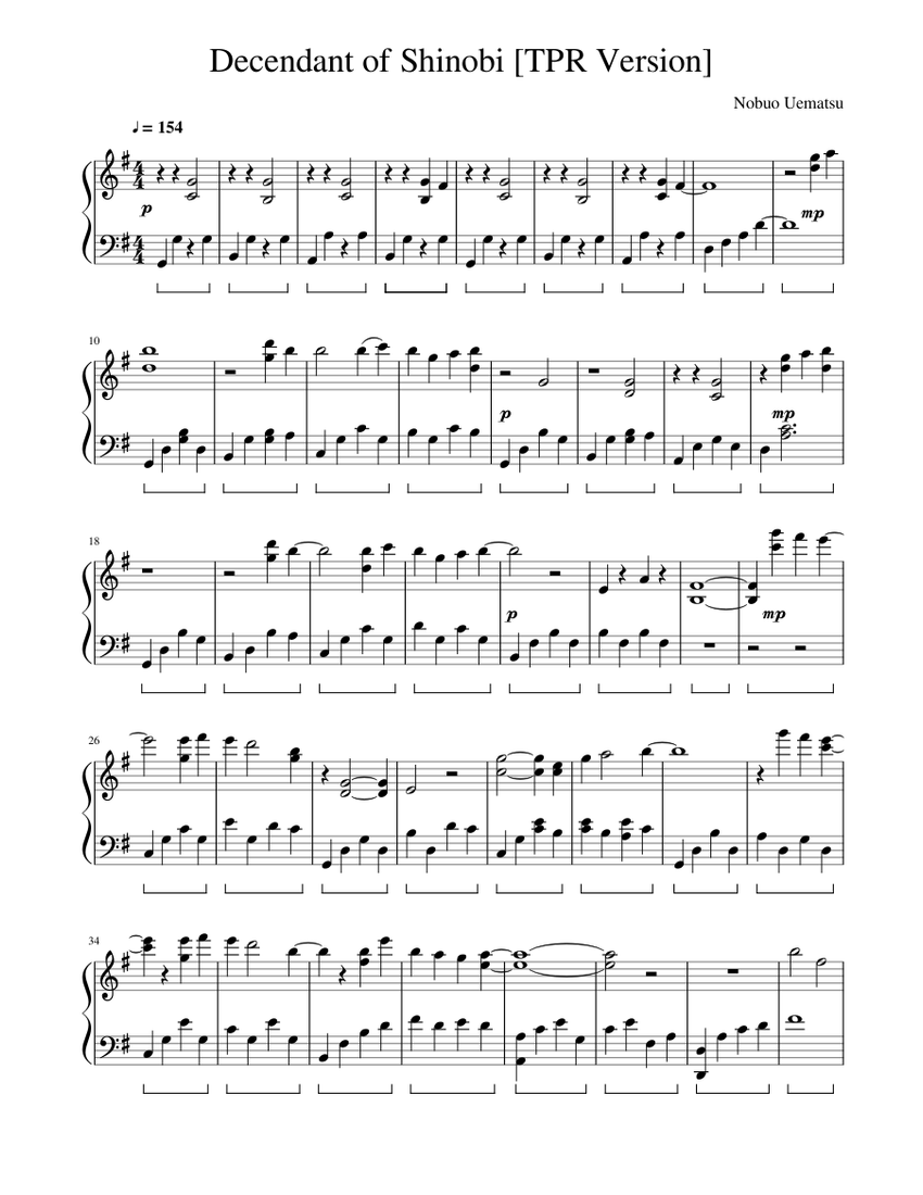 Final Fantasy VII - Decendant of Shinobi [TPR Version] Sheet Music