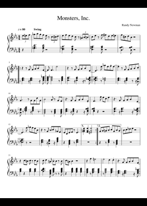 Monsters, Inc. Theme - Alto Sax (Eb) Sheet Music for Saxophone alto (Solo)  | MuseScore.com