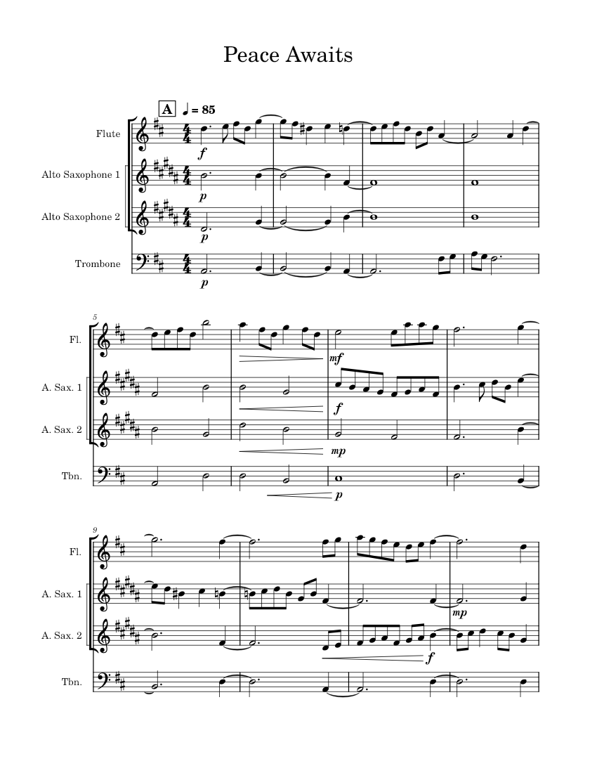 Peace Awaits Nicholas Geronimo Sheet music for Trombone Flute