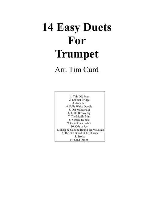 14 Easy Duets For Trumpet (Arr. Curd) - trad (Trumpet Duet)