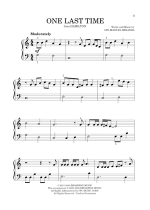 Play Official version of One last time Sheet Music by Lin-Manuel ...