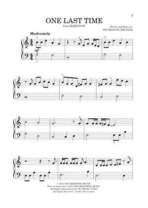 One Last Time Script Hamilton Play Official version of One last time Sheet Music by Lin-Manuel ...
