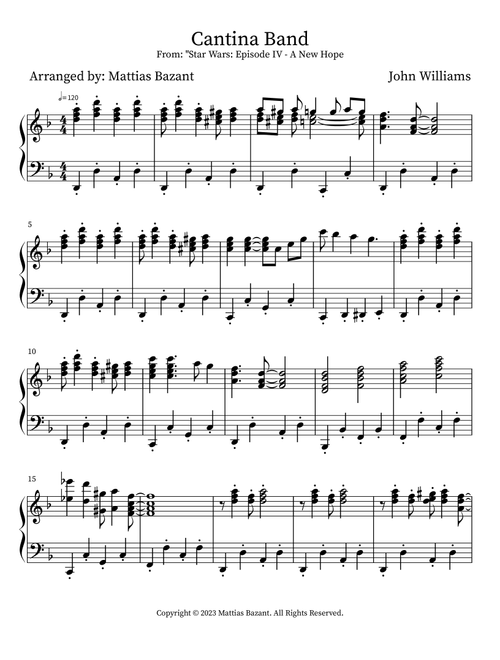 Cantina Band - John Williams (Piano Solo)