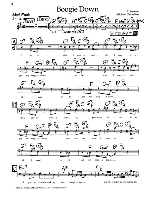 Boogie Down - Full Lead sheet (Arr. Al Jarreau) (Lead Sheet - Fake Book)