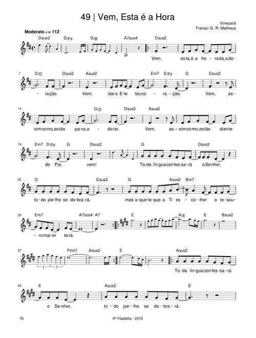 Vem, Esta É A Hora – Vineyard