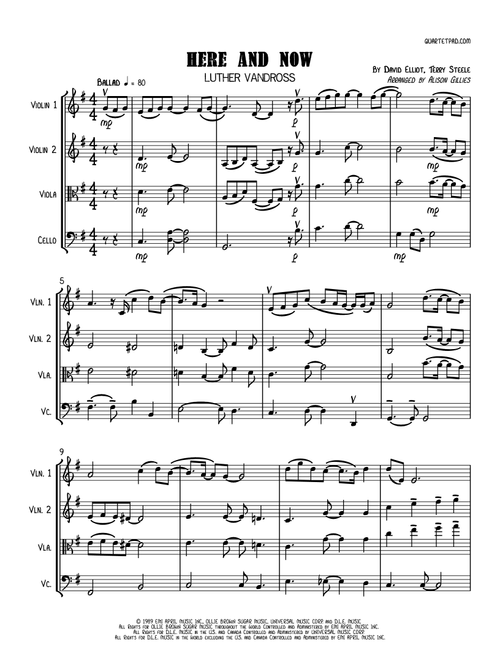 Here And Now (Arr. Alison Gillies) - Luther Vandross (String Ensemble)