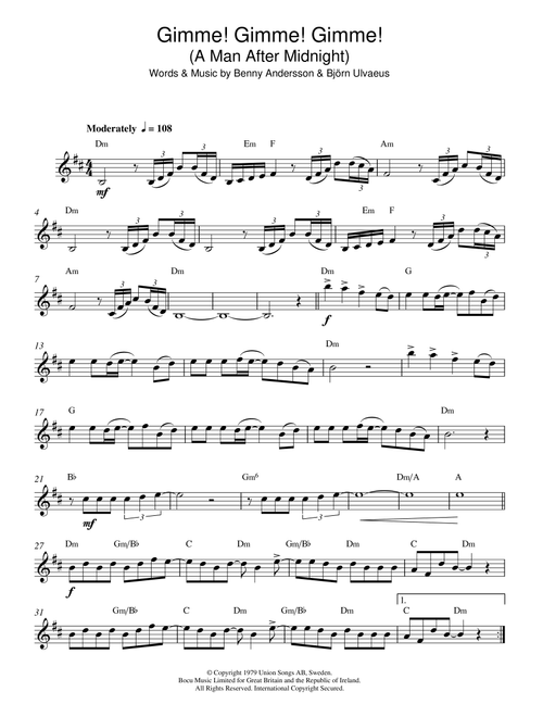 Gimme! Gimme! Gimme! (A Man After Midnight) - ABBA (Alto Sax Solo)