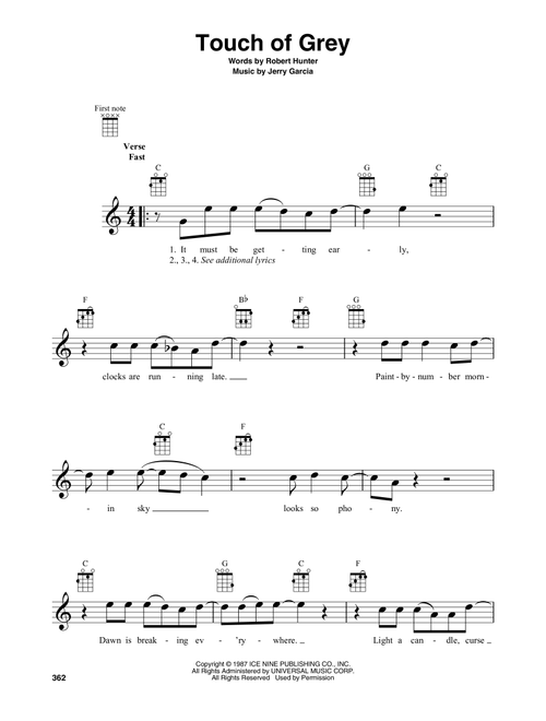 Touch Of Grey - Grateful Dead (Baritone Ukulele)