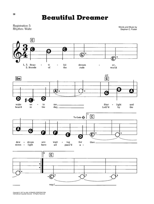 Beautiful Dreamer - Stephen C Foster (E-Z Play Today)