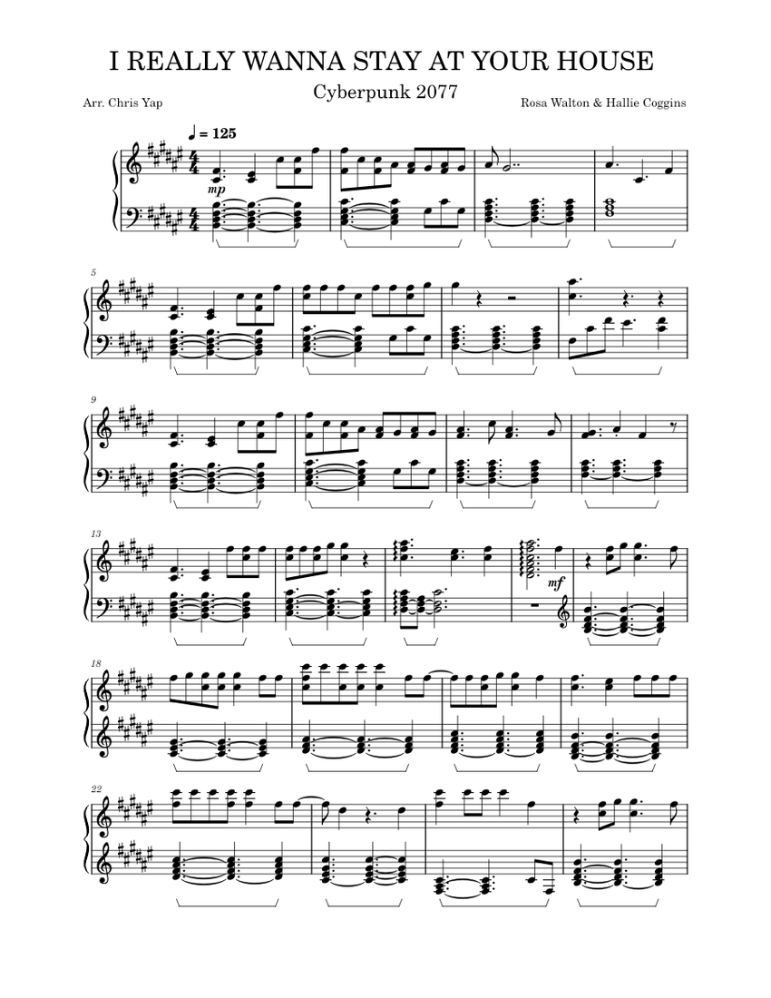 I REALLY WANNA STAY AT YOUR HOUSE – Rosa Walton & Hallie Coggins Sheet ...