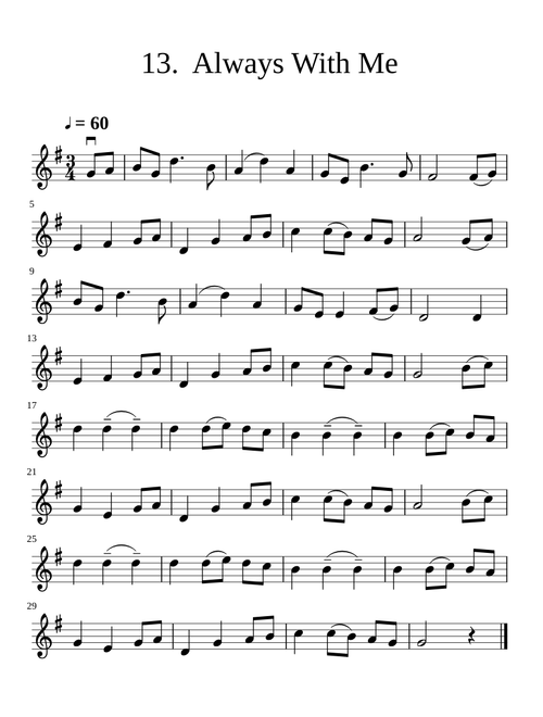 Elementary 2 (Violin) , 13. Always With Me