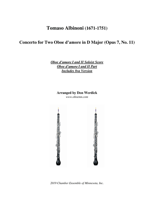 Concerto for Two Oboe d’amore in C Major, Op. 7 No. 11 (Arr. Don Werdick (1946 - )) - Tomaso Albinoni (1671-1751) (Instrumental Duet)