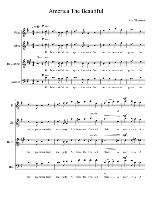 America The Beautiful Woodwind Quartet